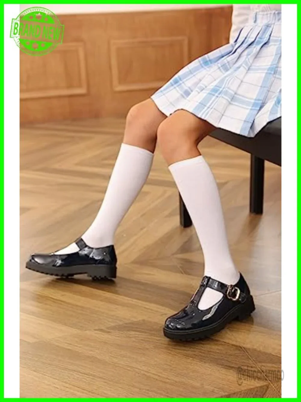 Girls T-Strap Mary Jane Platform Flats School Loafers Non-Slip Rubber Cushioned